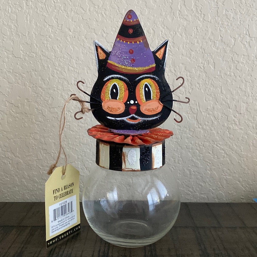 The Rountop Collection Vintage Halloween Cat Bubble Jar